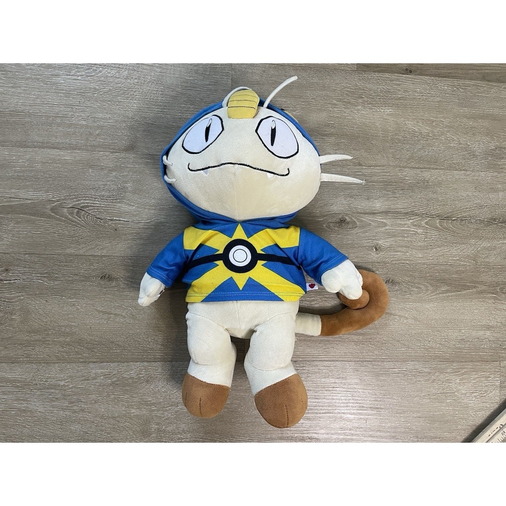 Build-A-Bear Workshop Pokemon MEOWTH 18" Stuffed Plush Great Ball Hoodie Toy